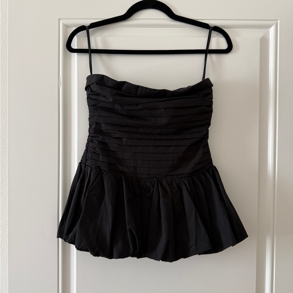 DISSH PEGGY BLACK COTTON STRAPLESS TOP | sz US 4